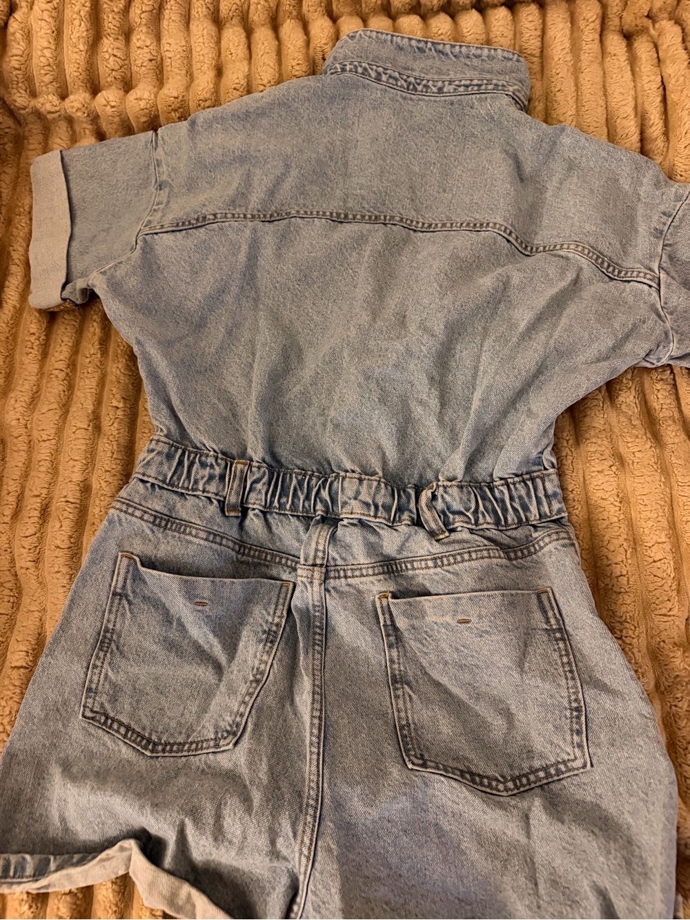 Zara Light Blue Denim Jumpsuit with Button Front - Picture 4 of 4